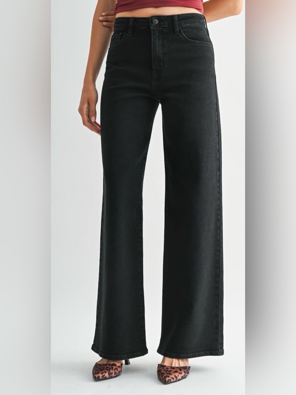 JBD The Stretchy Wide Leg Jean Black Just Black Denim Women’s 28